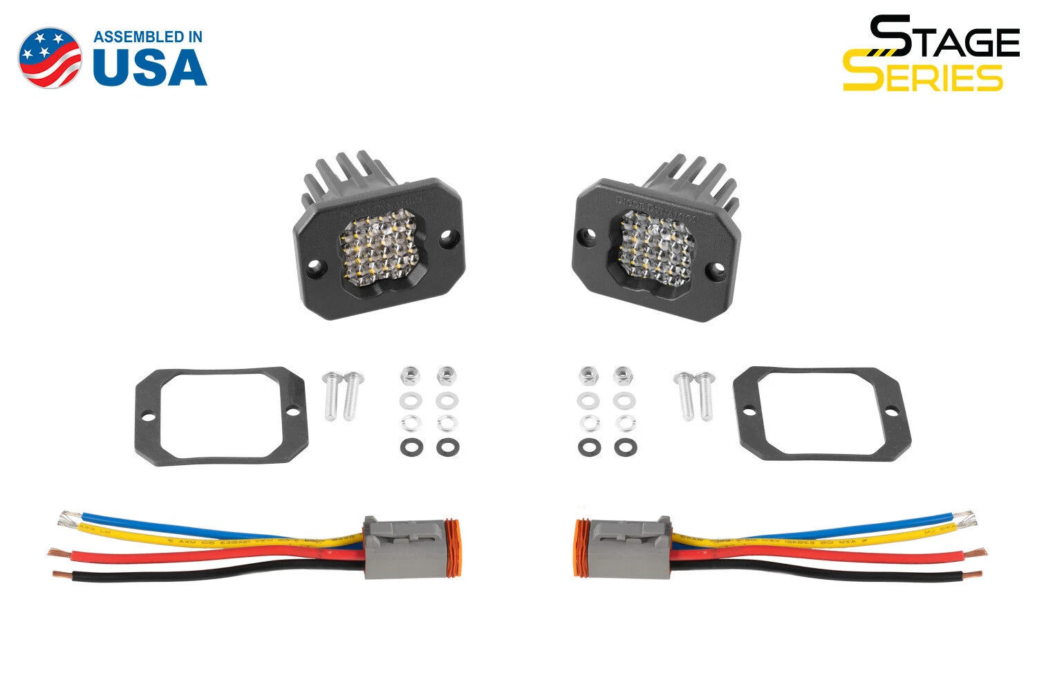 Diode Dynamics Stage Series C1R White Flood Flush Mount LED Pods Pair for RAM (2013–2024)