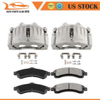 2X Front Brake Calipers & Ceramic Pads Kit for GMC Envoy (2002–2005)
