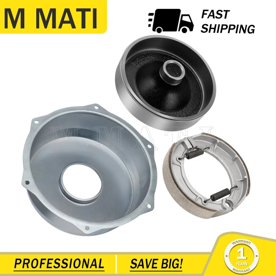Rear Brake Cover Drum & Brake Shoes Kit for Yamaha Kodiak 400 4x4 (2003)