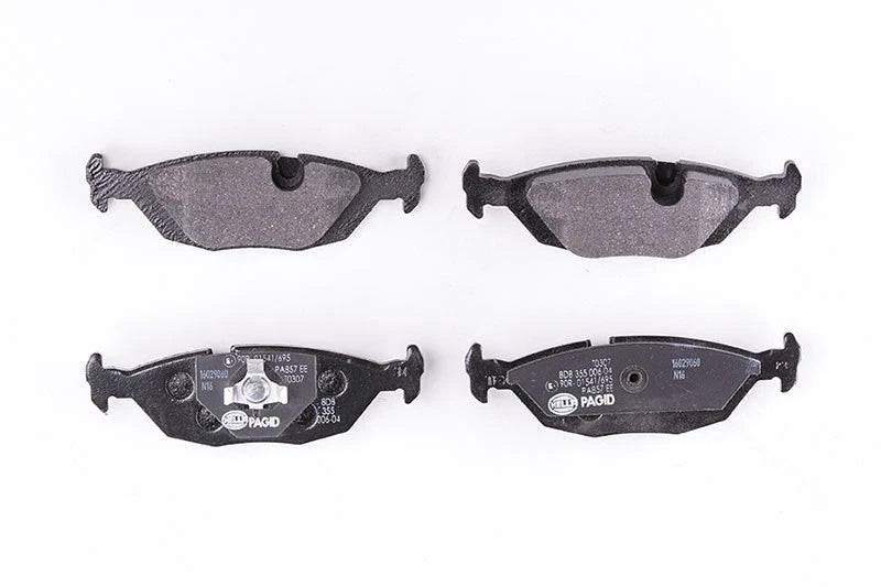 Set of 4 Hella Pagid 355006041 Rear Disc Brake Pads for BMW 325i, 325is, 635CSi, 325iX (1982–1995)