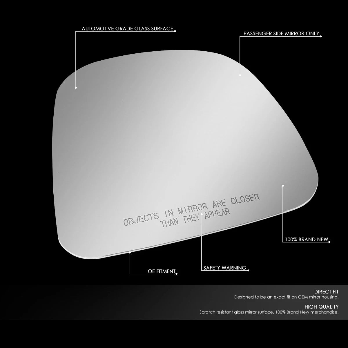 Right Side View Mirror Glass Lens for Chevy Express/GMC Savana (1996–2002) 15768765