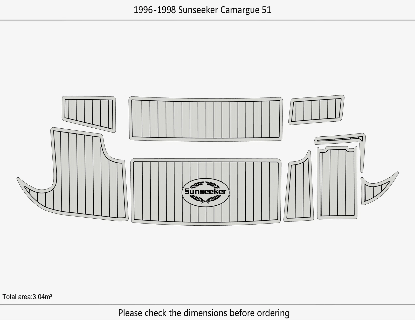 EVA Foam Pads for Sunseeker Camargue 51 (1996) Swim Platform Cockpit Mat