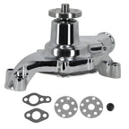 Chrome High Volume Short Water Pump for Small Block Chevy SBC (283–400)