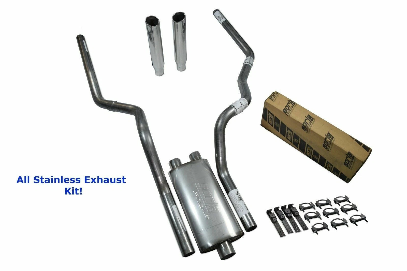 Dual Exhaust Kit for Chevy GMC 1500 (2007–2014) Stainless Steel Rolled Tip