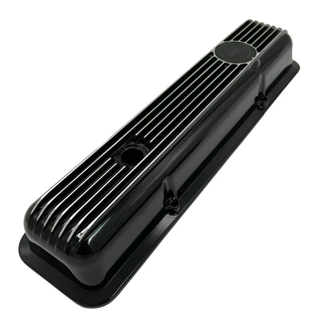 LT1 Style Black Aluminum Valve Covers Replacement w Gaskets for Chevy SBC (1997–2002)