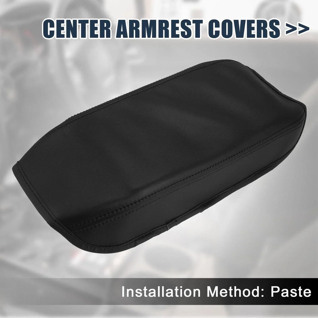 Black Microfiber Leather Armrest Protector Cover for Honda Civic (2016-2023)