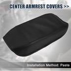 Black Microfiber Leather Armrest Protector Cover for Honda Civic (2016-2023)