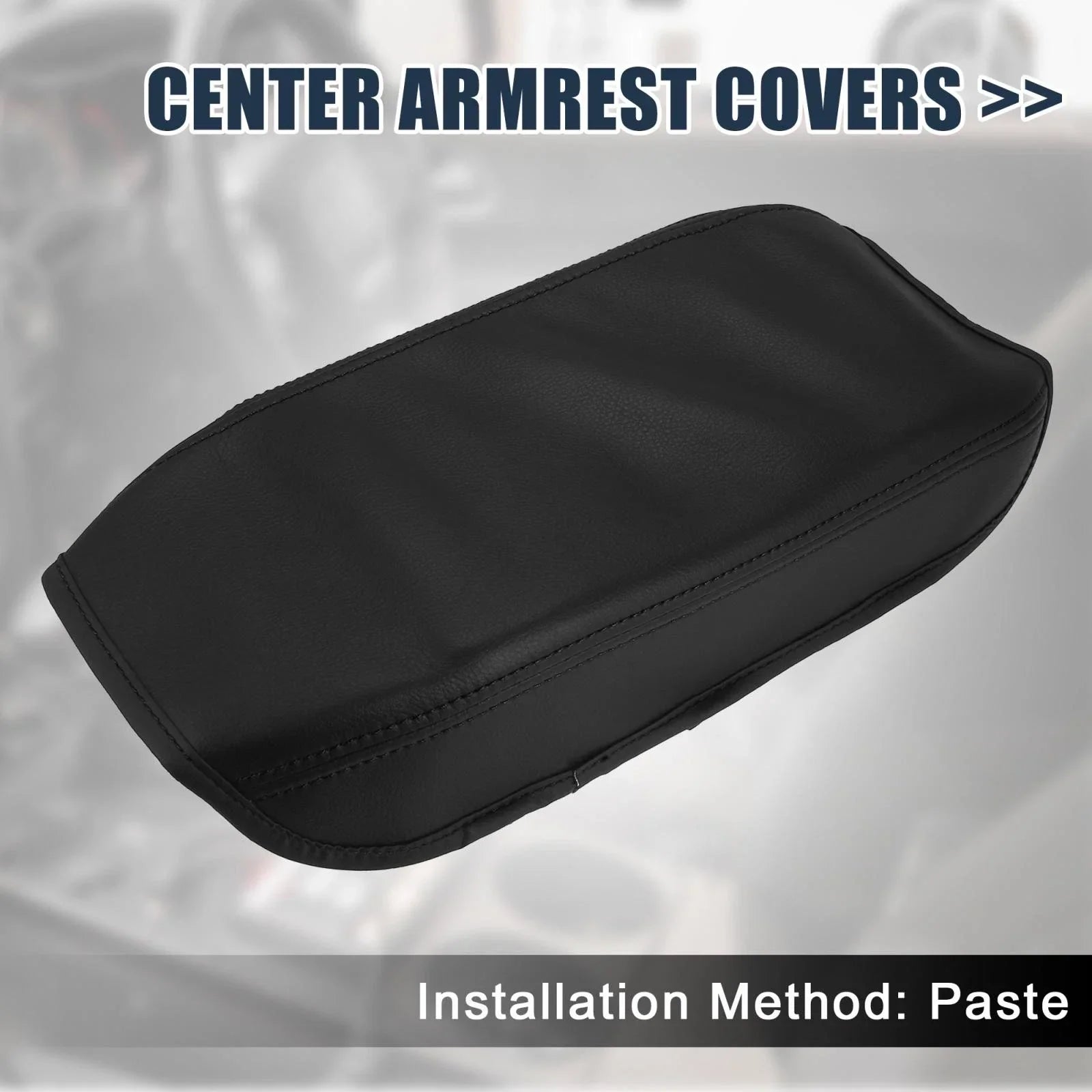 Black Microfiber Leather Armrest Protector Cover for Honda Civic (2016-2023)