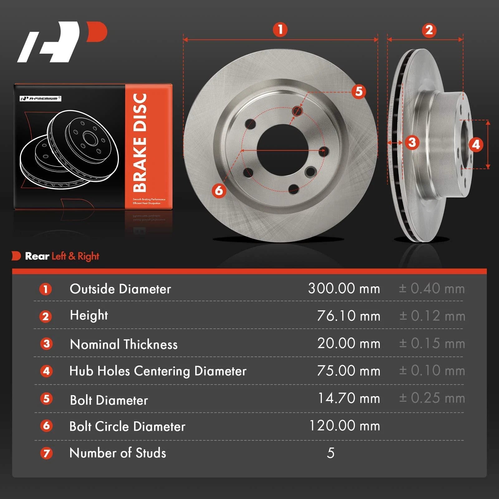 2X Rear Disc Brake Rotors for BMW 128i (2008-2013)