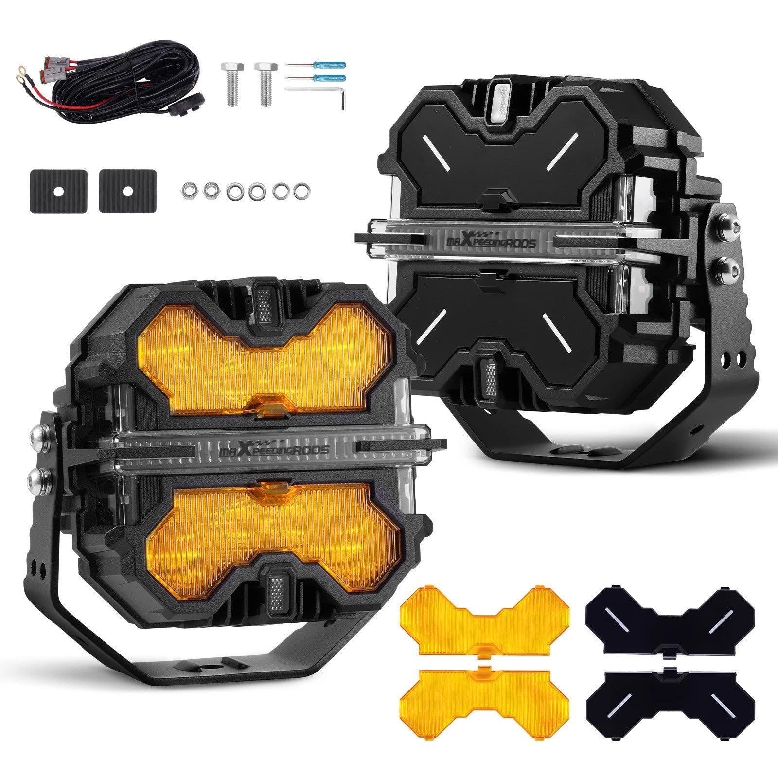 LED Driving Light Pods 7" Spot Beam RGB for Off Road Vehicles (IP68)