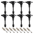 Set of 8 Ignition Coils & Spark Plugs for Nissan NV2500 NV3500 Titan (2012–2023)