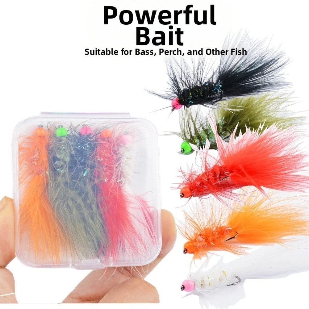Set of 5 Wooly Bugger Fly Fishing Lures for Trout Bass Perch