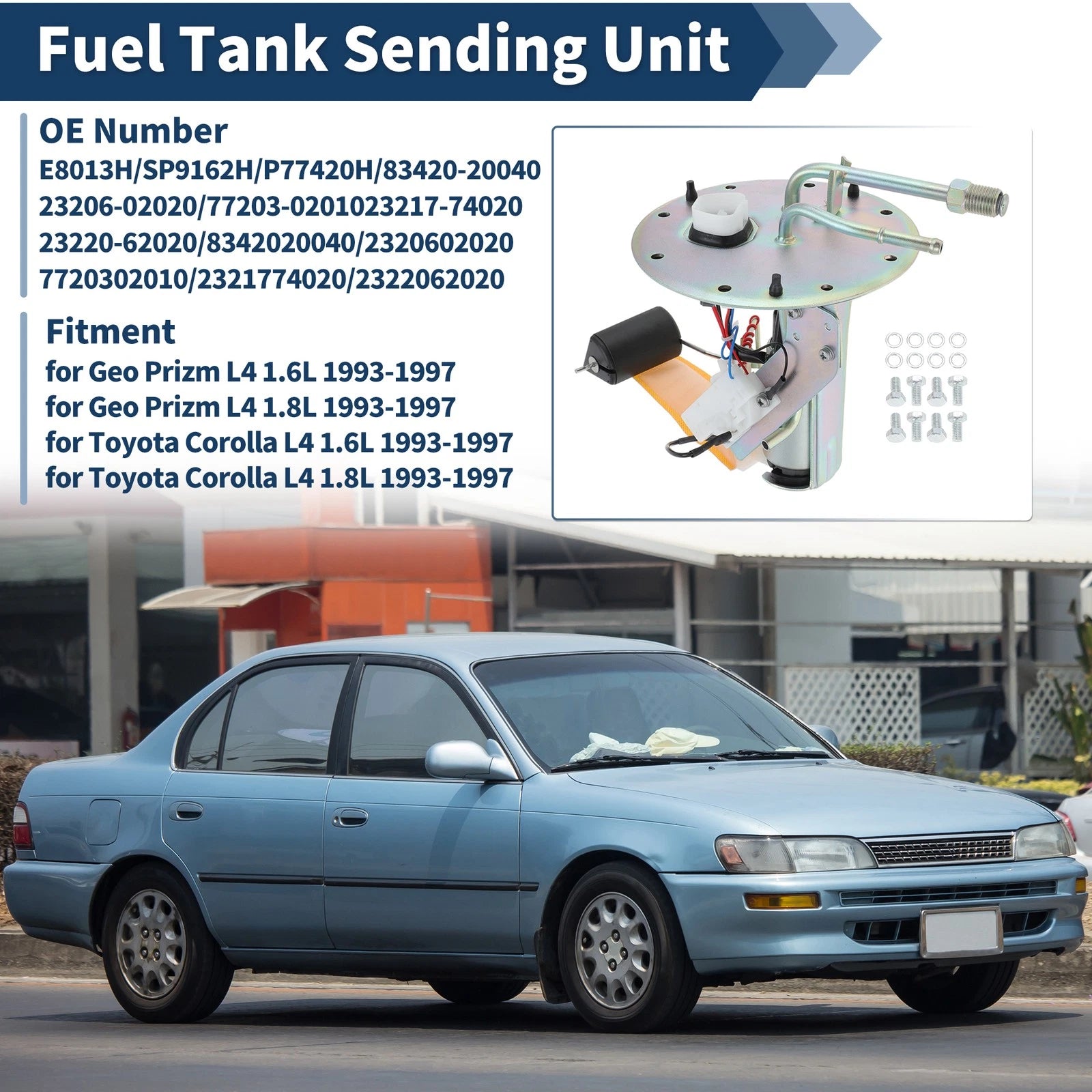 Fuel Tank Sending Unit for Toyota Corolla, Geo Prizm (1994–1996) No. 83420-20040