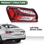 Left Side LED Tail Light Brake Lamp for Chevy Malibu (2019–2022)