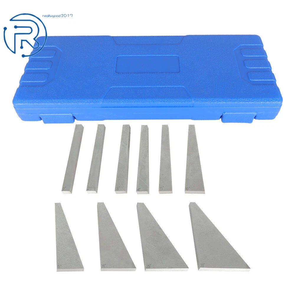 10Pcs Precision Angle Block Set for Gauge Measurement (1-5 & 5-30 Degrees)