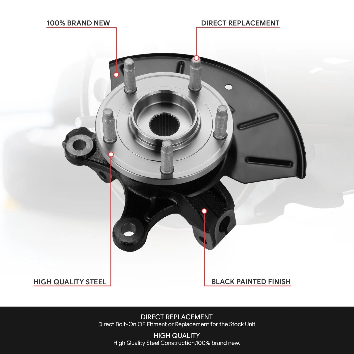 Front Driver Side Loaded Wheel Bearing Knuckle for Escape Tribute Mariner (2001–2012)