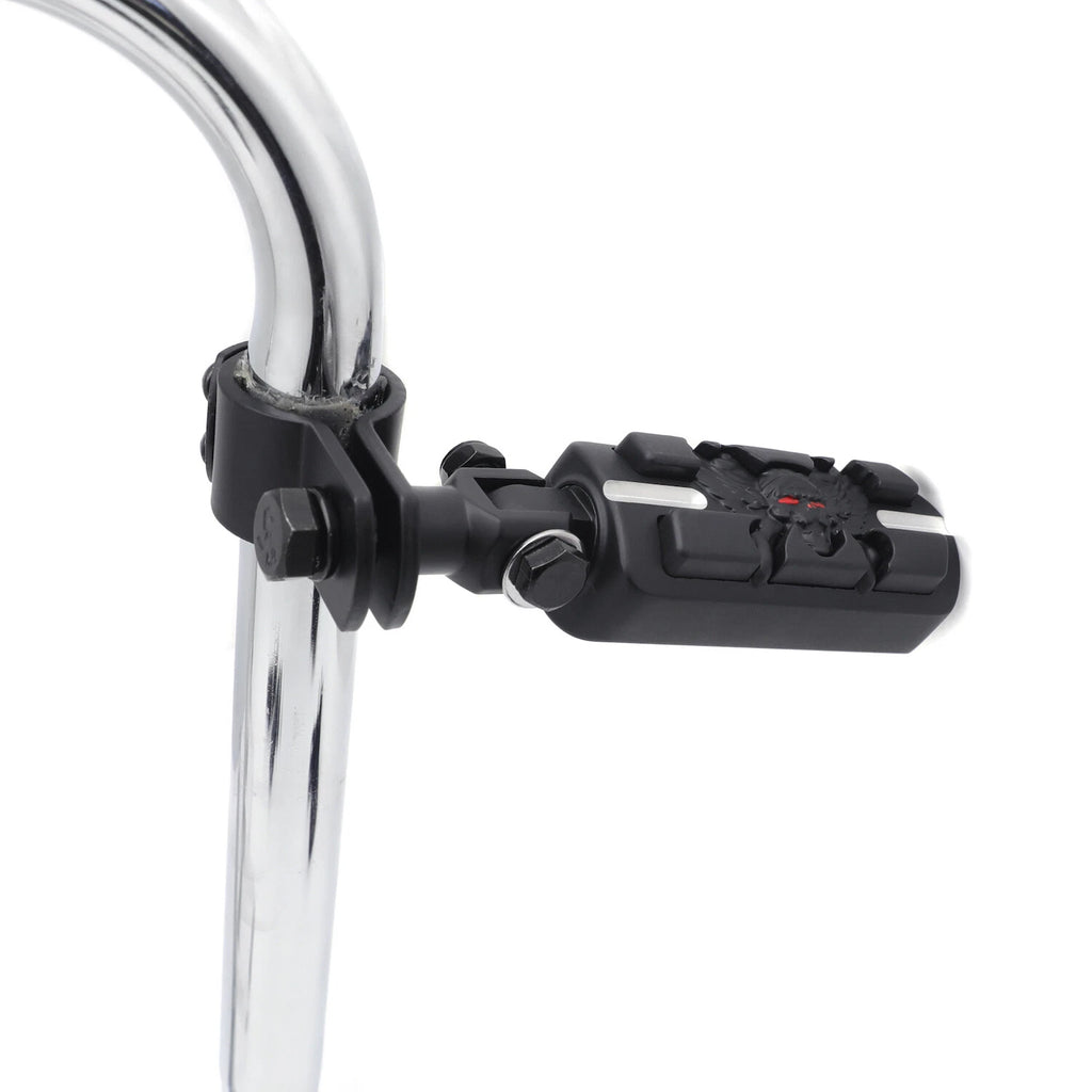 Black Grooved Zombie Wing with 1" 1.25" Foot Peg Clamp for Triumph Rocket 3 (2004–2023)