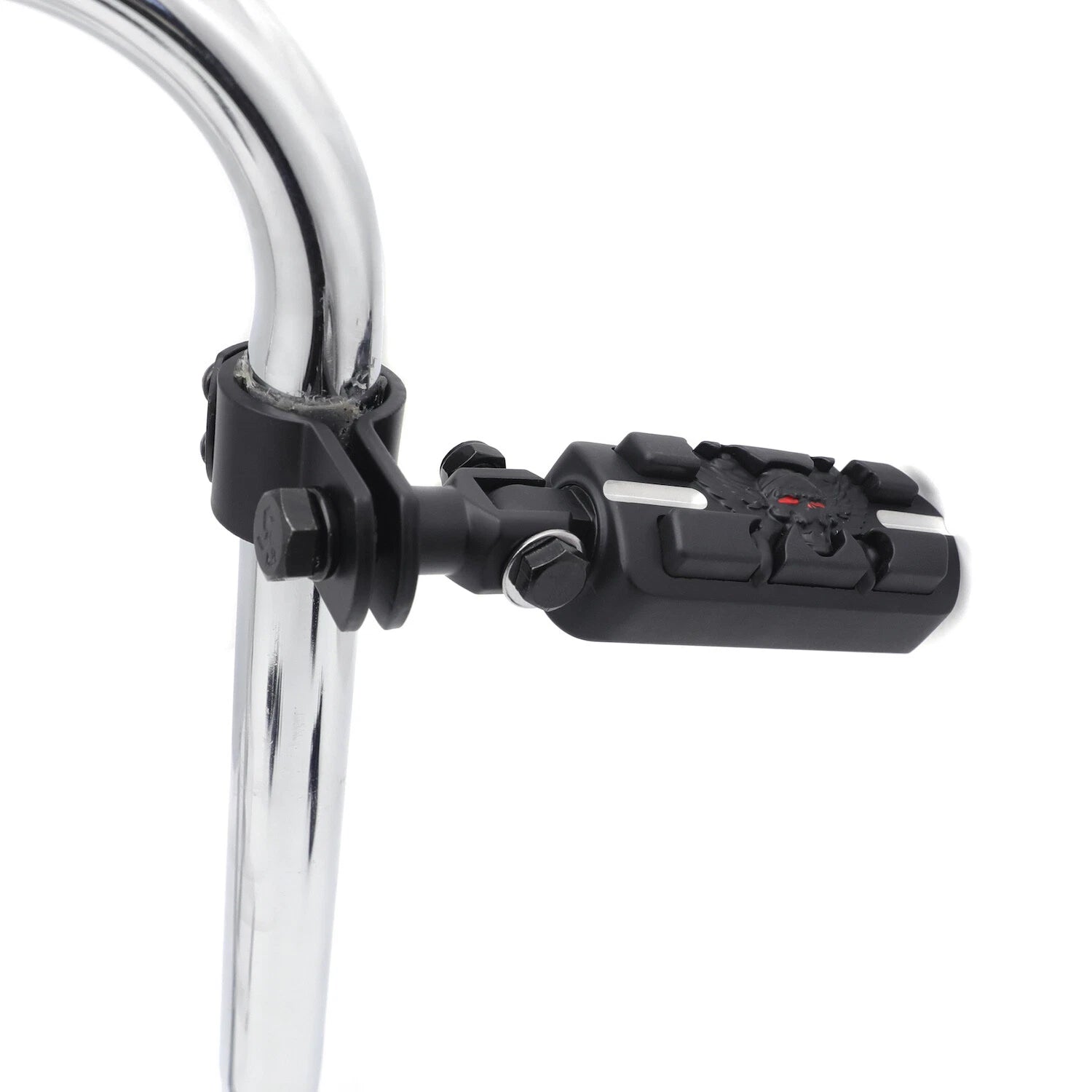 Black Grooved Zombie Wing with 1" 1.25" Foot Peg Clamp for Triumph Rocket 3 (2004–2023)