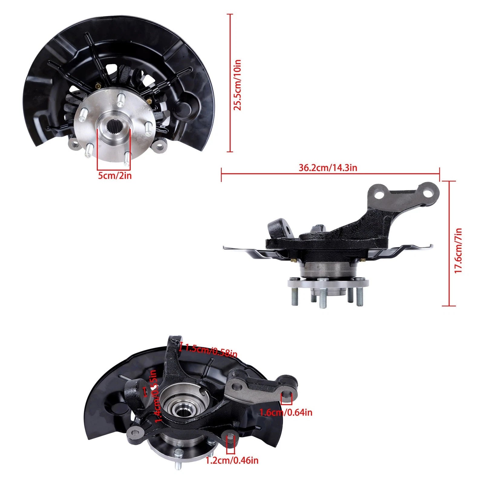 Set of 2 Wheel Hub Steering Knuckles for Toyota Camry (2012–2017)