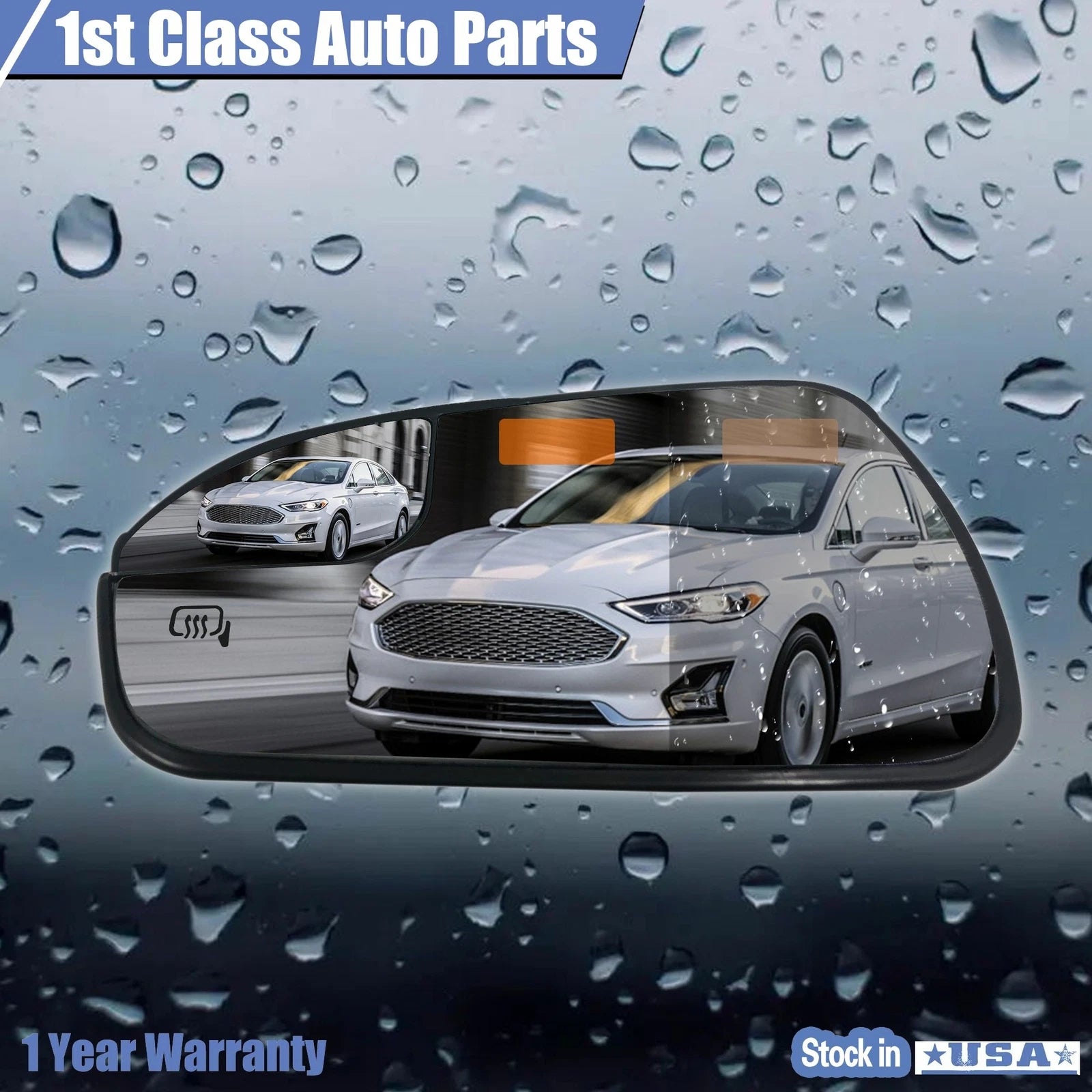 Left Side Power Heated Mirror Glass for Ford Fusion (2013–2020)