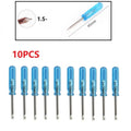 10PCS Screwdrivers Set with 45mm Plastic Rods and Stainless Steel Tips