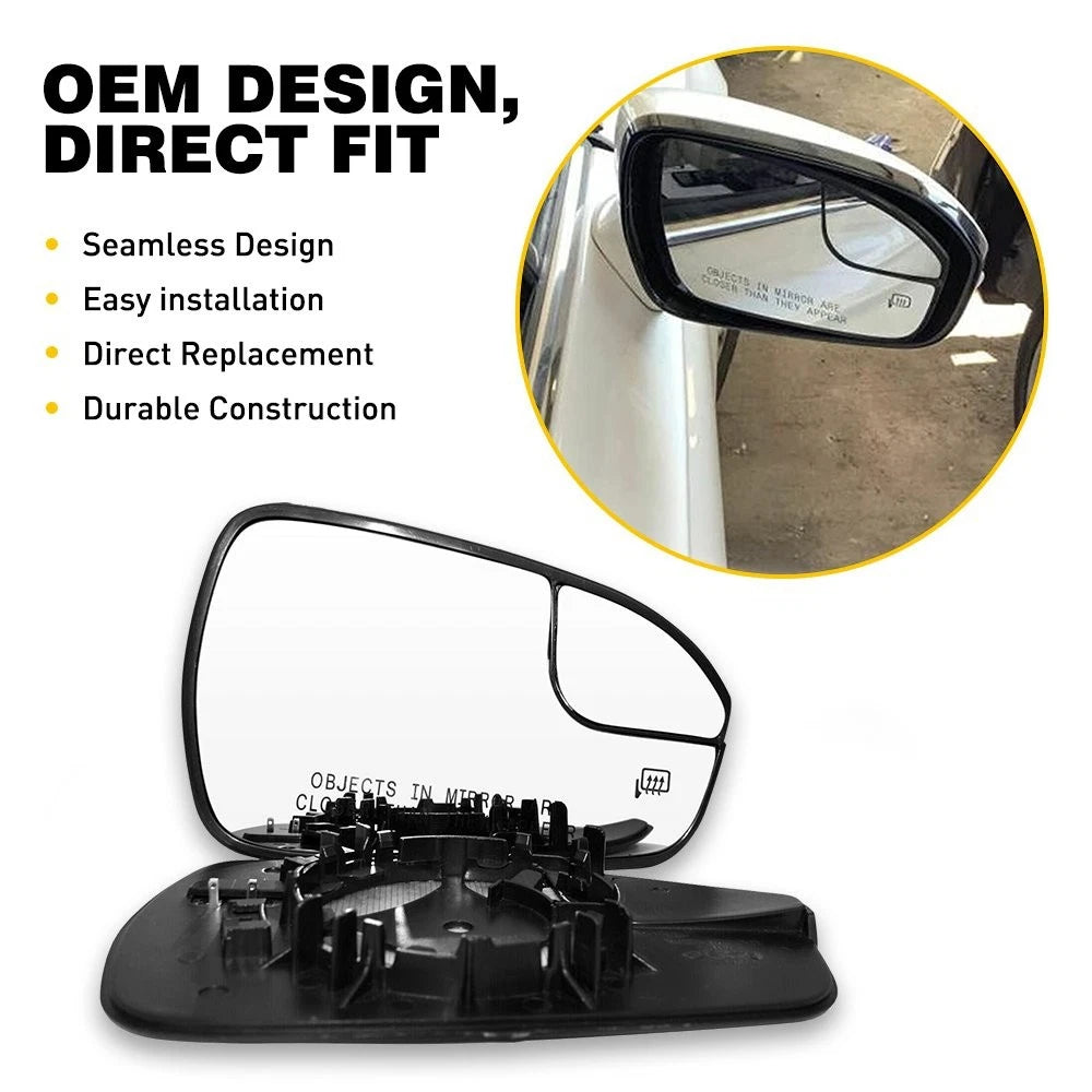 2X Power Heated Mirror Glass for Ford Fusion (2013–2020) PUS