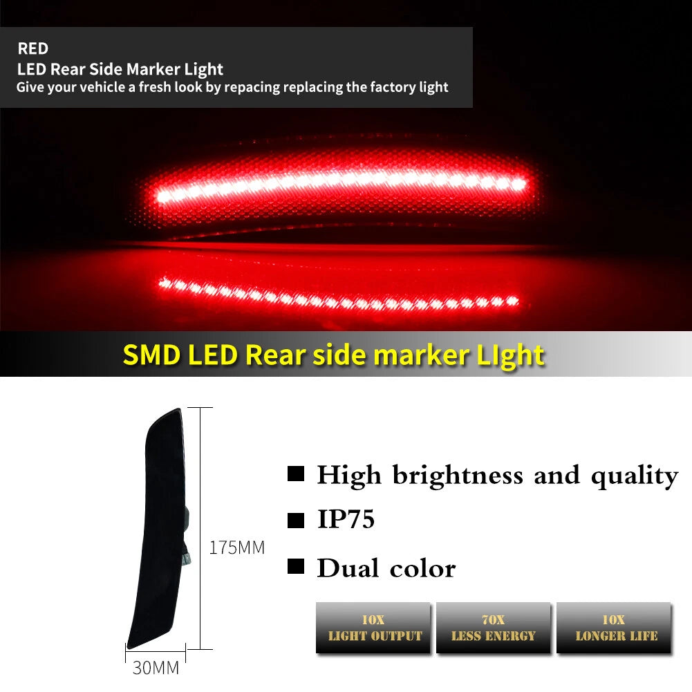 Smoked Rear Side Marker LED Lights for Chevrolet Camaro (2016–2023)