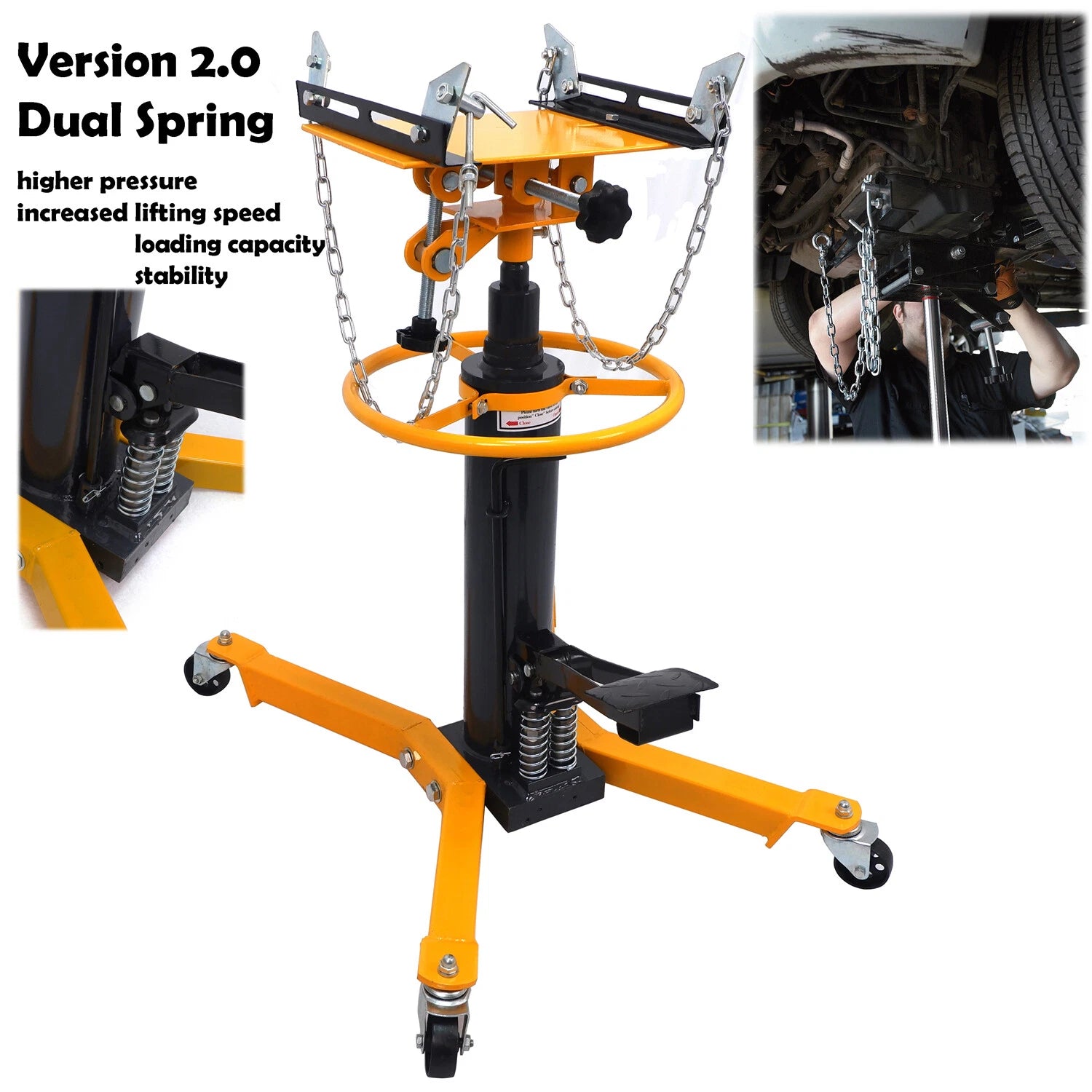 2X 1300lbs Hydraulic Transmission Jack for Universal Use (0.6T)