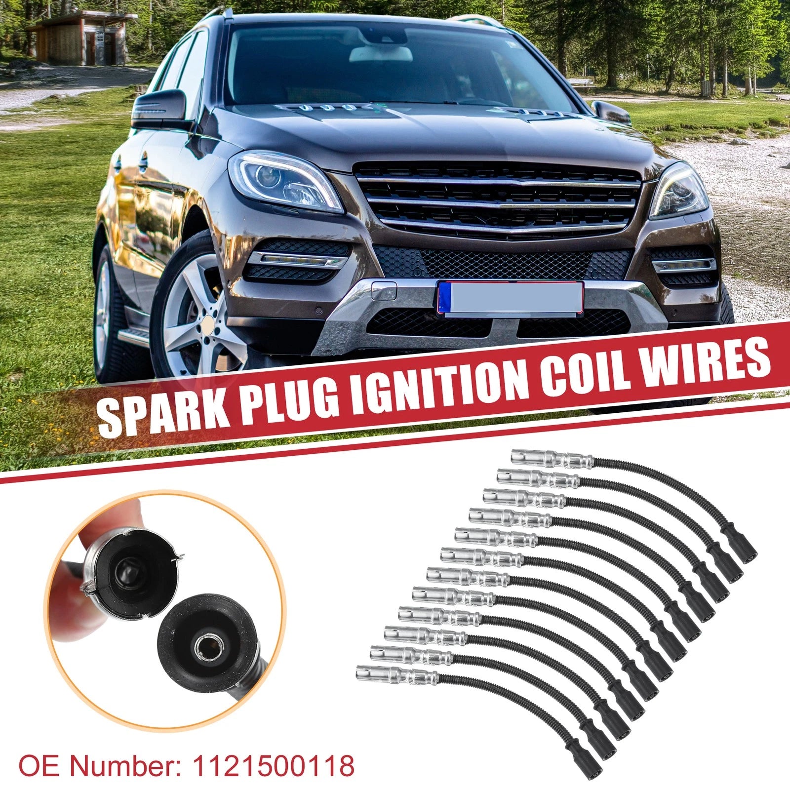 12 Pcs Spark Plug Wire Ignition Coil Cable No. 1121500118 for Mercedes-Benz W163 (1998–2005)