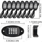 8x RGB LED Rock Lights for Offroad Truck Underbody Neon Lamps (2015-2023)