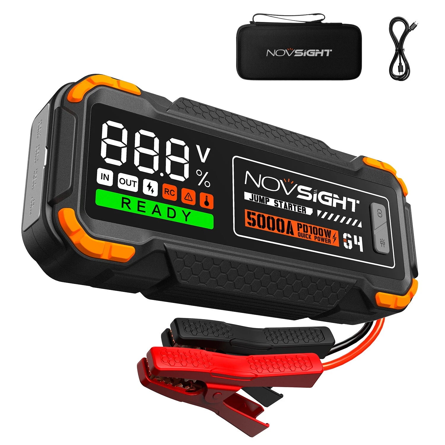 2X USB Car Jump Starter Booster Pack 20000mAh 5000A Power Bank