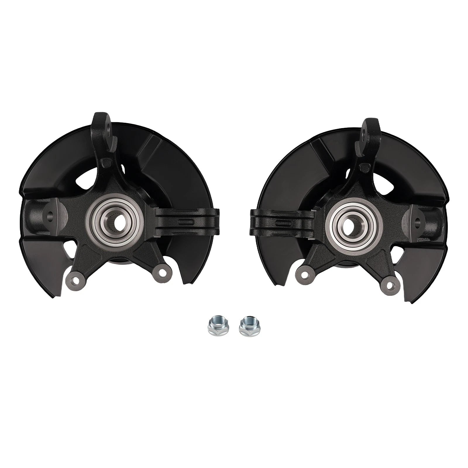 2X Front Steering Knuckle for Honda Pilot (2005–2008) Steel Black