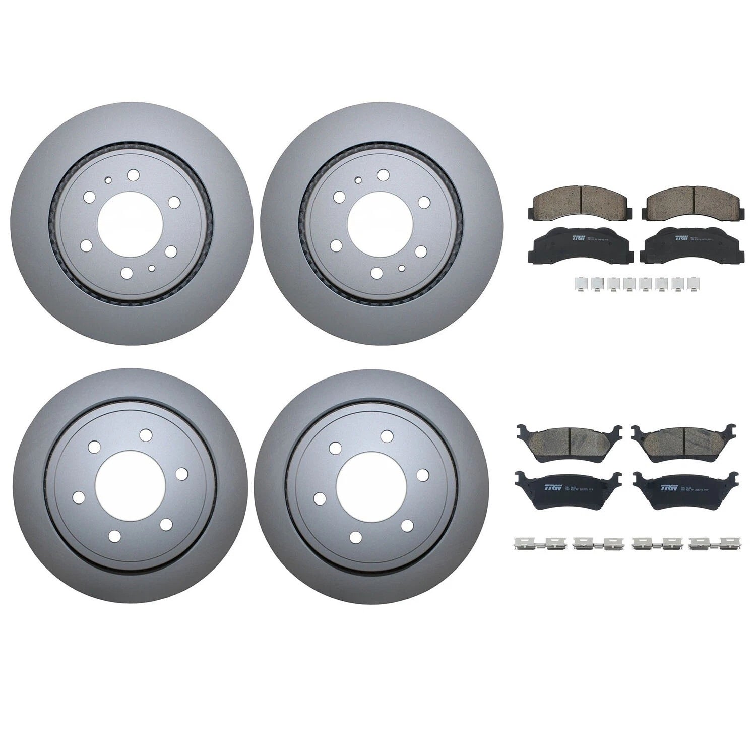 Front Rear Brake Kit Disc Rotors & TRW Pro Ceramic Pads for Ford F-150 (2012–2019)