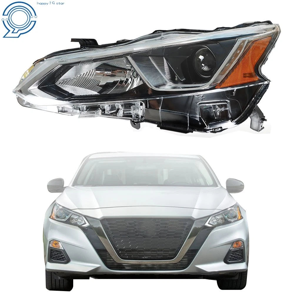 Halogen Headlight for Nissan Altima (2019–2021) Chrome Clear Lens Left