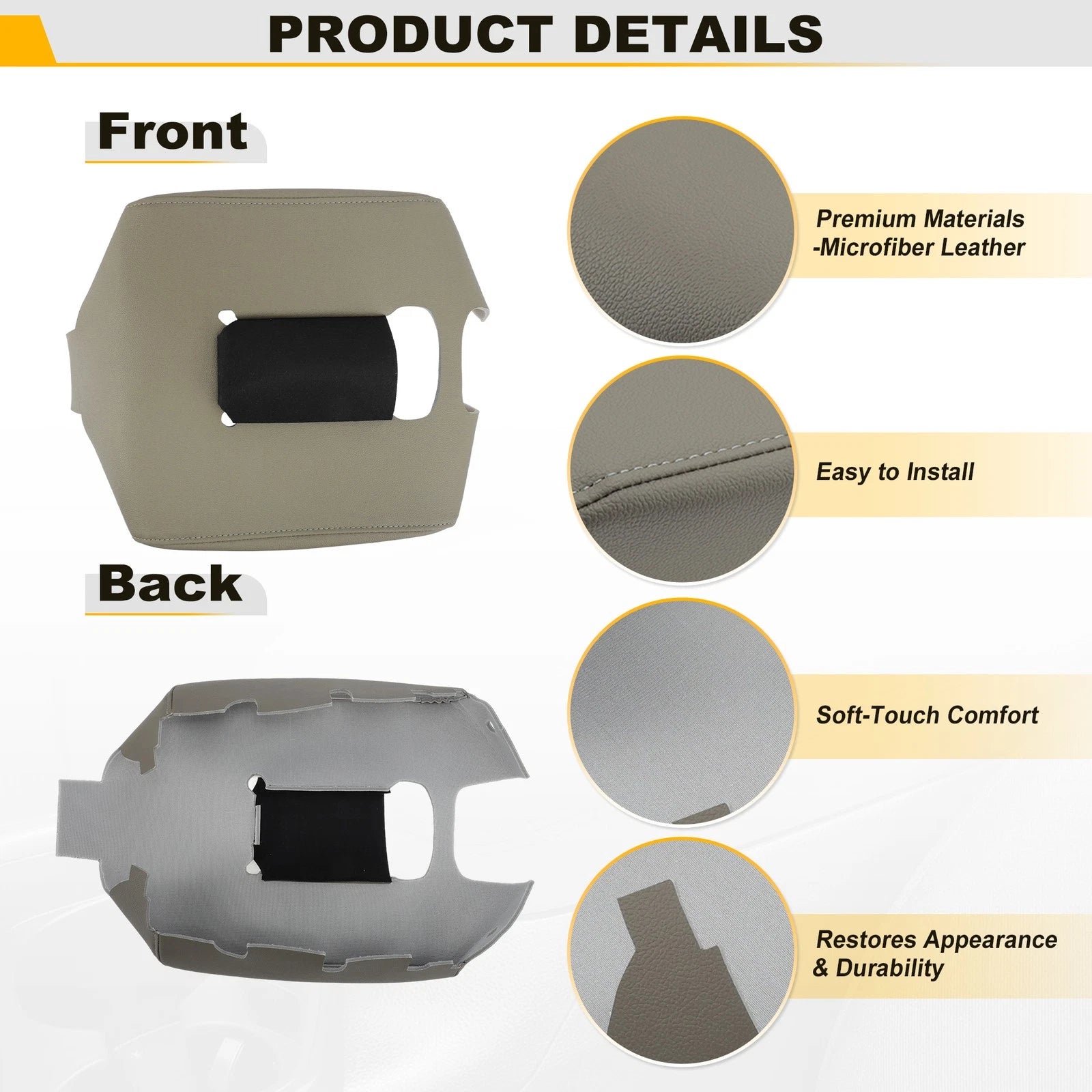 Center Console Armrest Cover for Chevy Silverado/Sierra (2014–2018) Dune Tan
