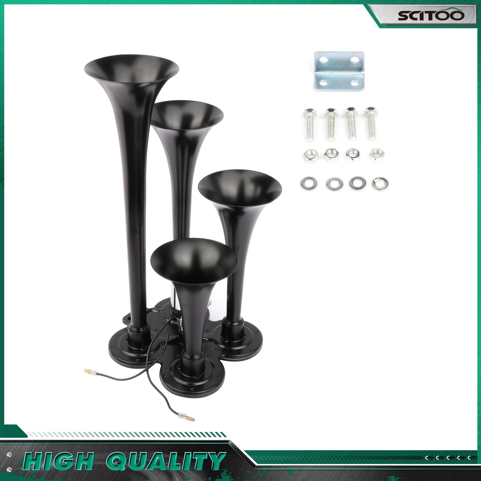4 Trumpet Train Air Horn Kit for Ford Chevy Ram Toyota (185db)