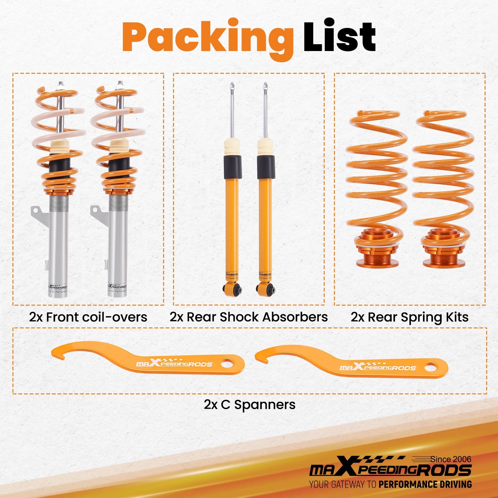 Coilover Kit for VW Golf VIII (CD1) (2019–Present) FWD Shocks