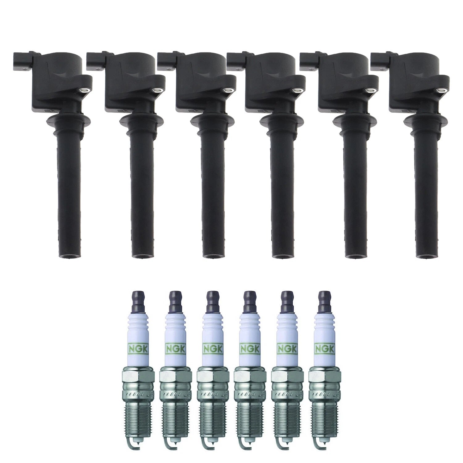 Set of 6 Ignition Coils & NGK G-Power Spark Plugs for Ford Escape, Tribute (2001–2008)