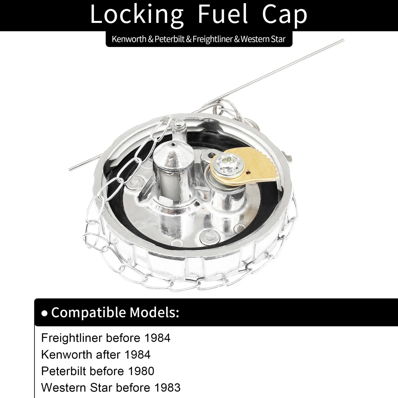 Locking Fuel Cap for Kenworth Peterbilt Freightliner Western Star