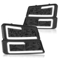 LED DRL Chrome/Smoked Headlights for Avalanche Silverado (2003–2007)