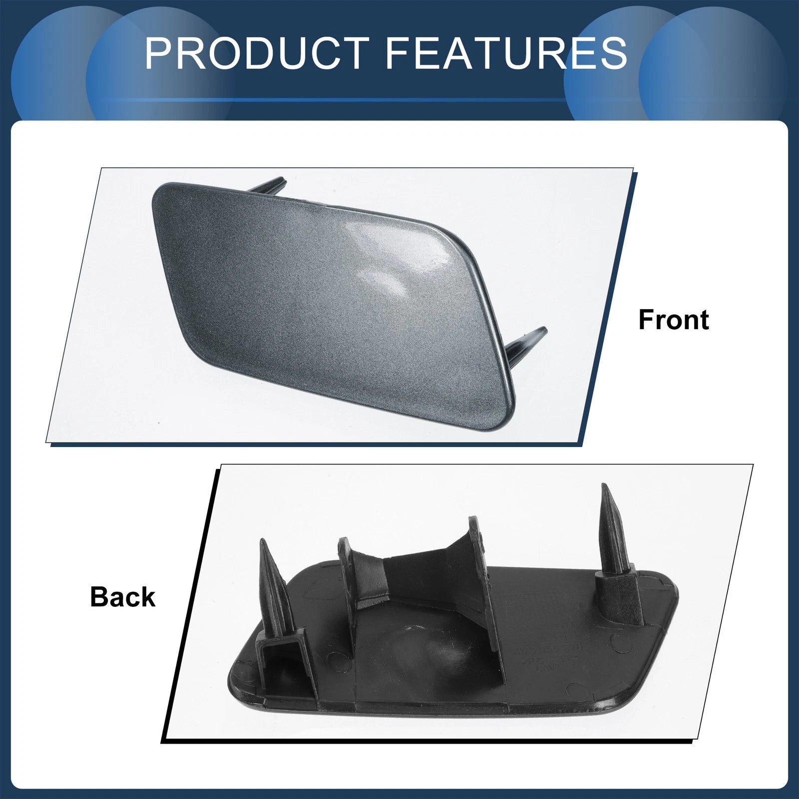 Front Right Washer Nozzle Cover Cap for Audi A3 (2017–2020) 8V3955276 Gray