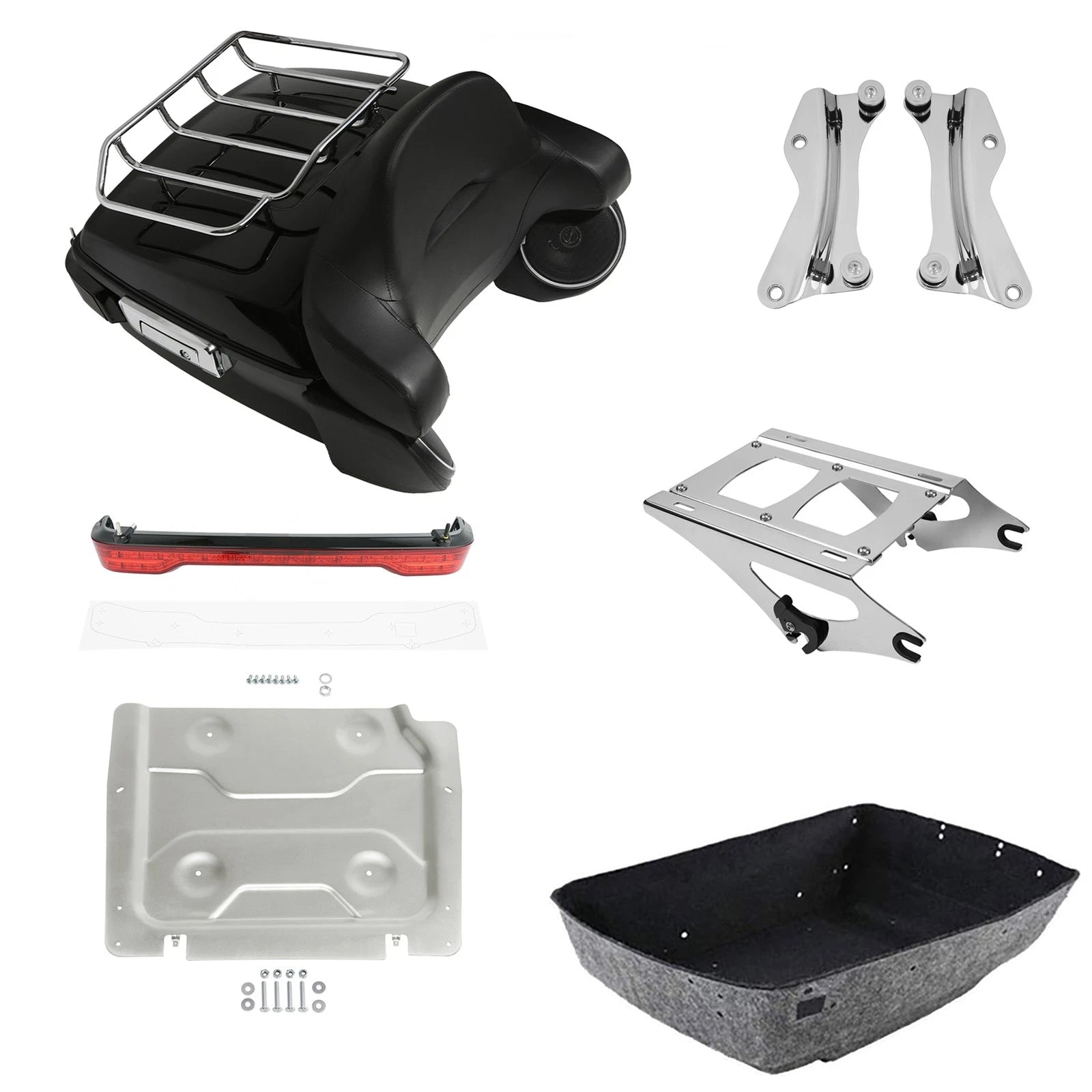 Trunk Pad Rack Speakers Light Mount Plate for Harley Street Glide (2014–2026)