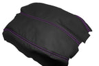 Leather Synthetic Console Armrest Cover for Honda Accord (2008–2012) Purple Stitch