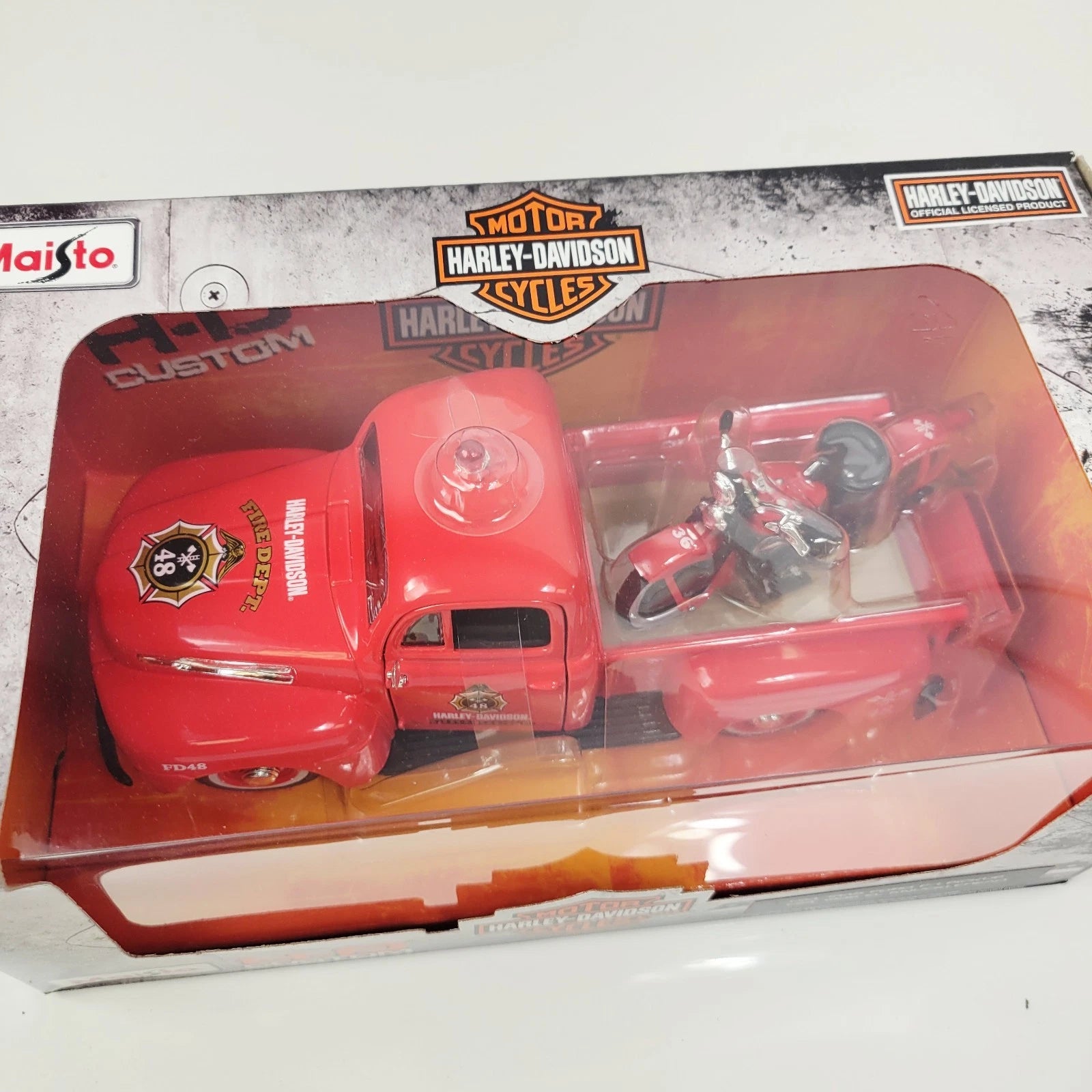 1/24 Diecast Model for Harley-Davidson 1948 & Ford 1936 El Knucklehead