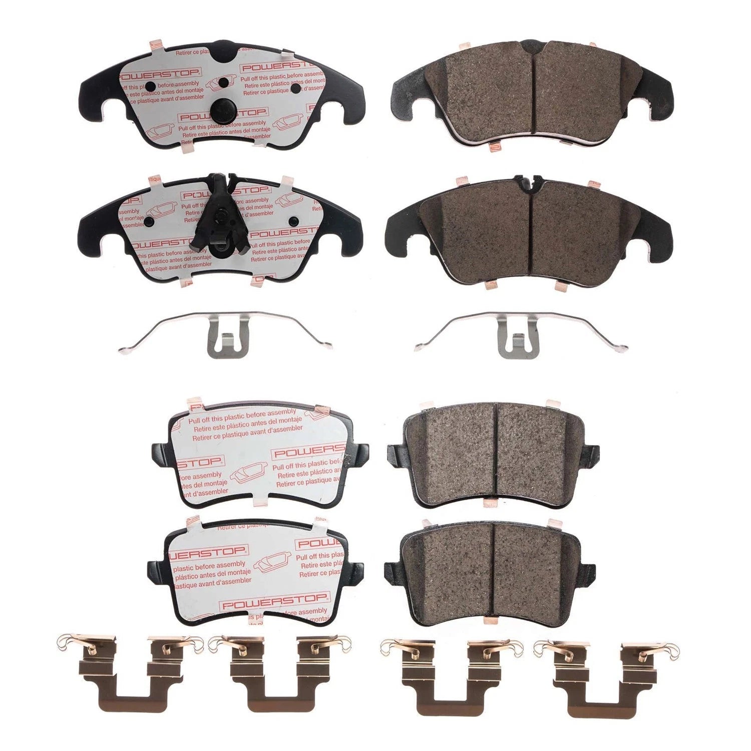 PowerStop 2X Front Rear Next Gen Euro Carbon Fiber Brake Pads Kit for Audi A4 A5 (2009–2016)