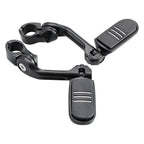 1 1/4" Long Angled Matte Black Highway Engine Guard Footpegs for Motorcycle