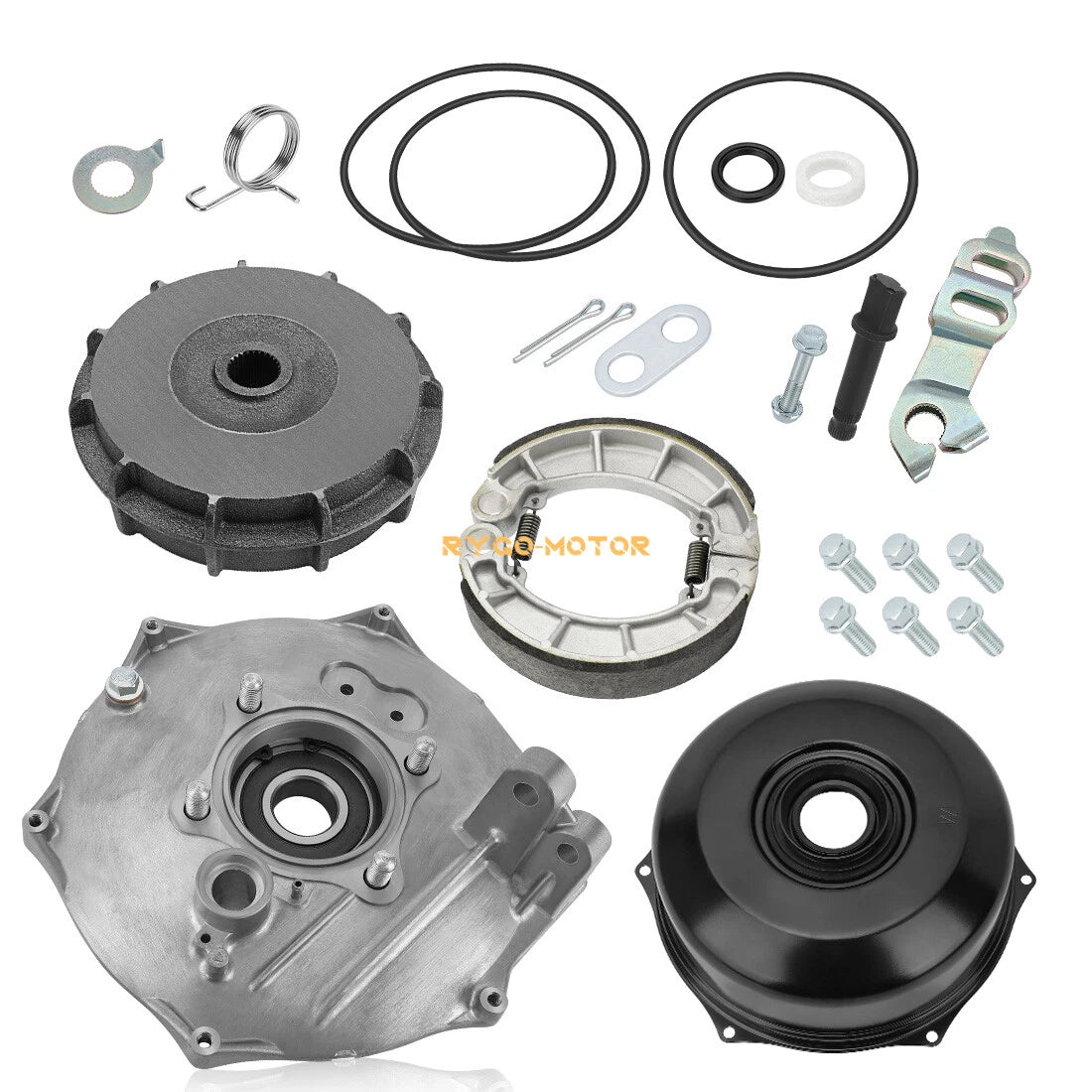 Rear Brake Drum Hub Plate Cover Shoes Bearing Seals for Honda Rancher 420 (2014–2024)