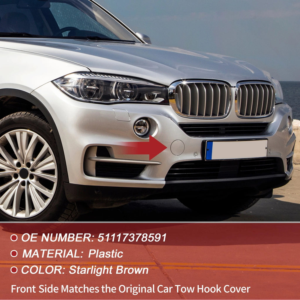 Front Car Bumper Tow Hook Cover for BMW X5 F15 (2014–2018) No. 51117378591 Brown