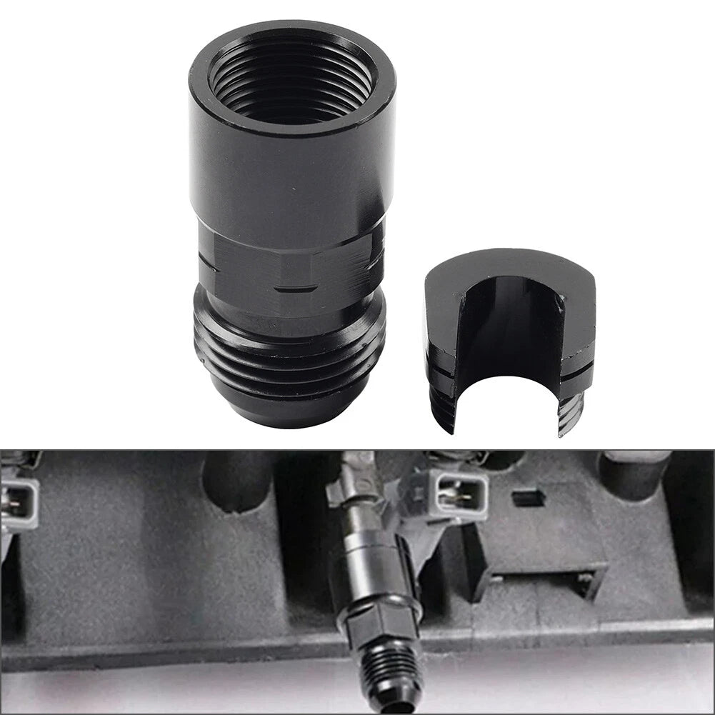 8AN Male to 3/8" Quick Disconnect EFI Fuel Rail Adapter for GM LS (2001–2023)
