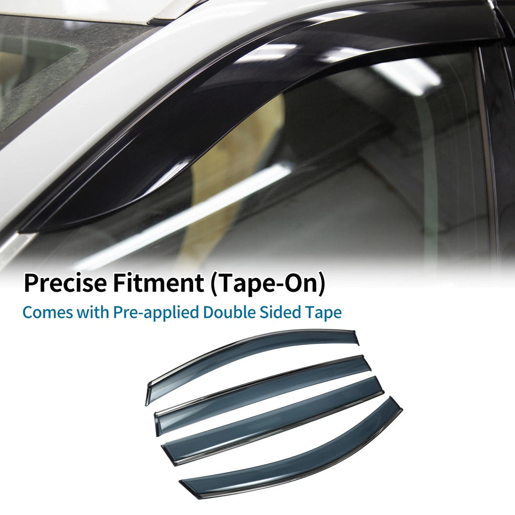 Set of 4 Window Deflectors for Toyota Sienna (2021–2024) Black Vent Visor